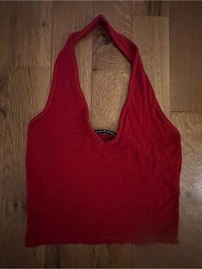 Brandy Red Halter Crop Top